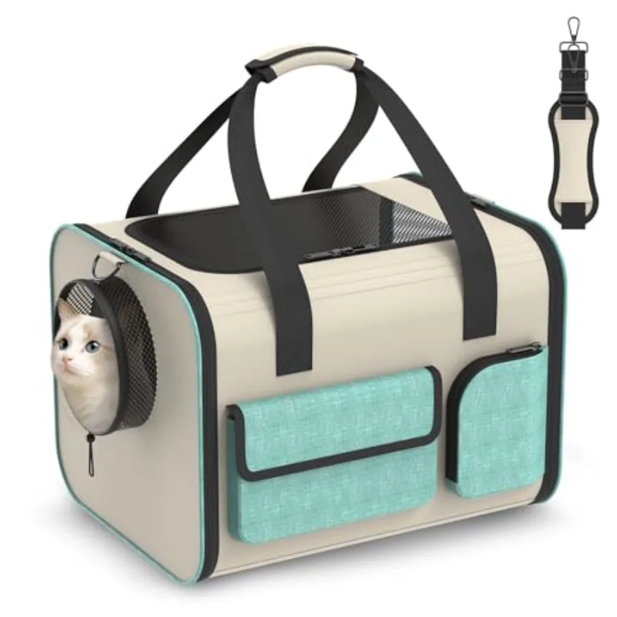 

Cat Carrier Soft for Airline Approved: Small Dog Carrier Travel Bag Pet Travel Carrier for Small Cats and Dogs up to 15LBS Brea