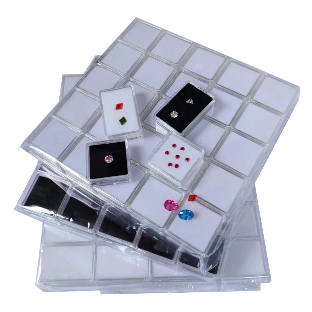 Loose Diamond Box Transparent Gemstone Storage Case Quality Pendant Beads Organizer Ring Earrings Gem Stone Gift Packaging Box