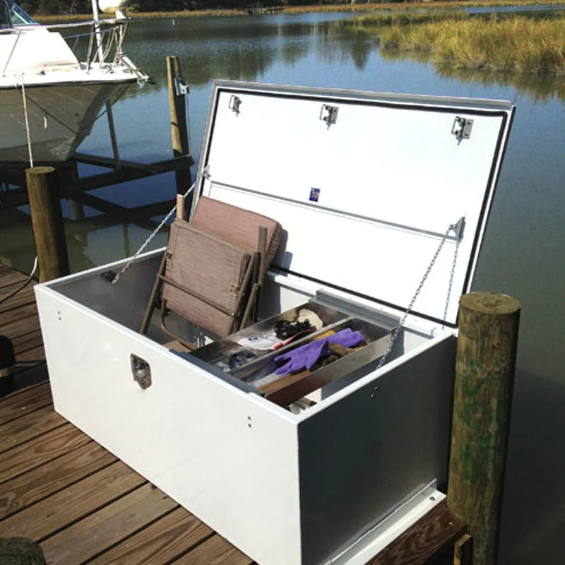 Fiberglass Marine Pontoon Dock Storage Box Gelcoat Waterproof Fiberglass Fiberglass Marine Pontoon Dock Storage Box