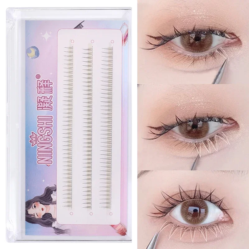 Lower Lashes V Shape Individual Lashes Bottom Lower Eyelashes Transparent Band Manga Korean Makeup Eyelashes Extensions Supplies