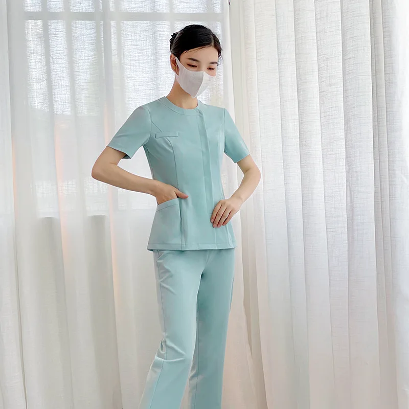 Conjunto de uniforme médico coreano para salão de beleza e esteticista, uniforme para hospital e clínica, roupas de ortopedia, 2021