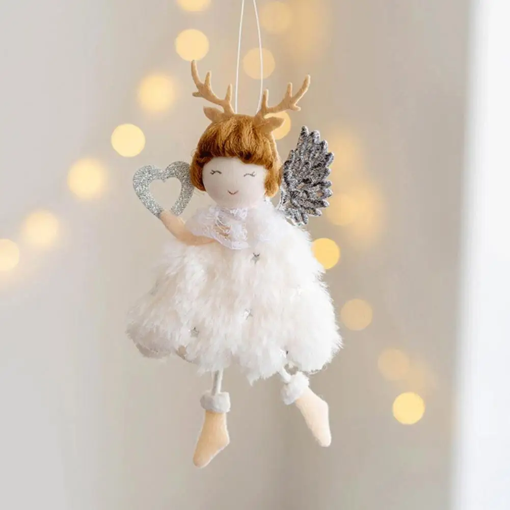 Angel Ornaments Wings Decor Plush Pendant Eye-catching Photo Props  Delicate Cute Christmas Ornaments