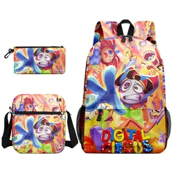 HOT The Amazing Digital Circus The Amazing Digital Circus Backpack School Bag Pen Case Cartoon School Bag Mochila