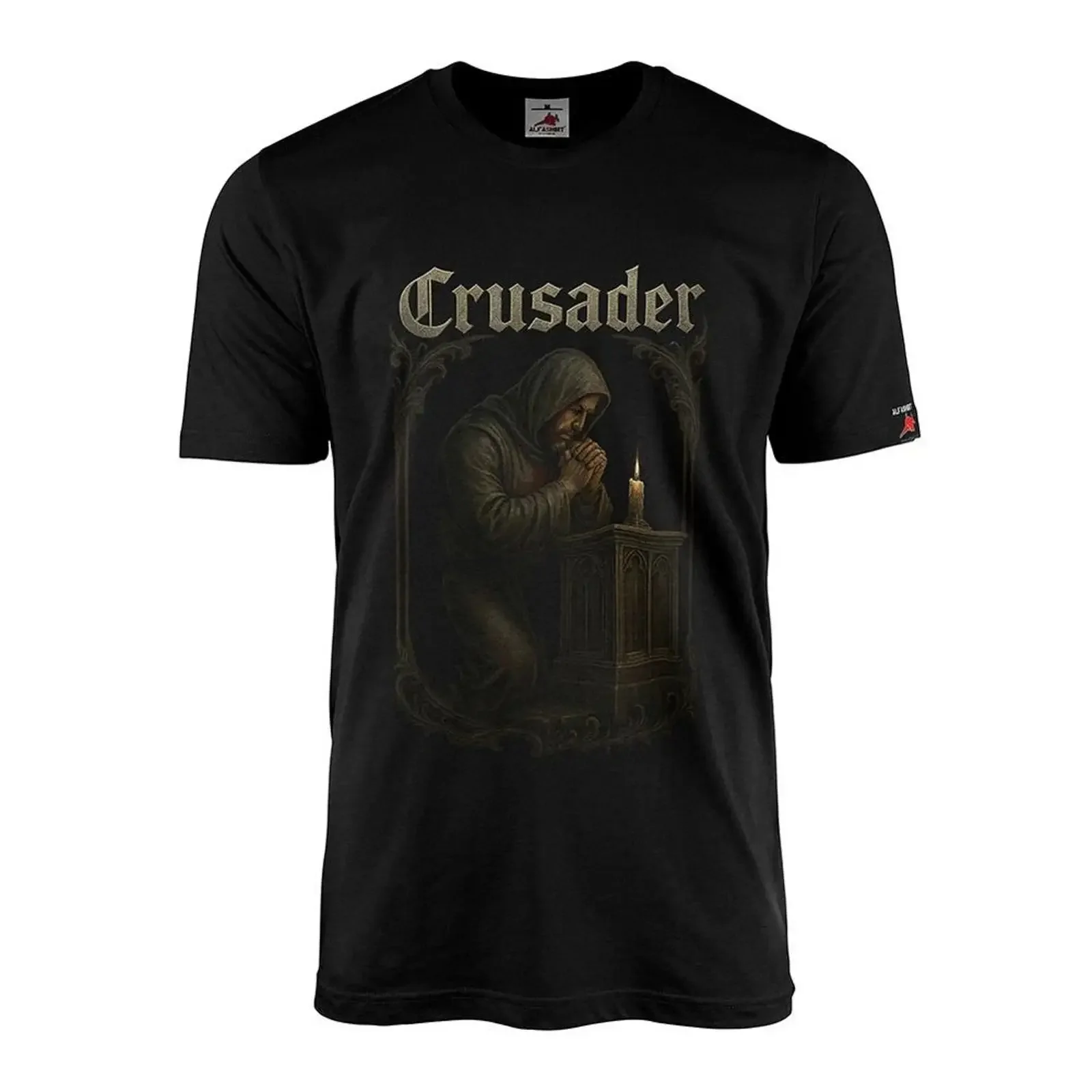 T Shirt Crusader Ritter Kreuzritter Templer Kerze Betend Mittelalter 46421 vintage Washed Slightly graphic designer clothes