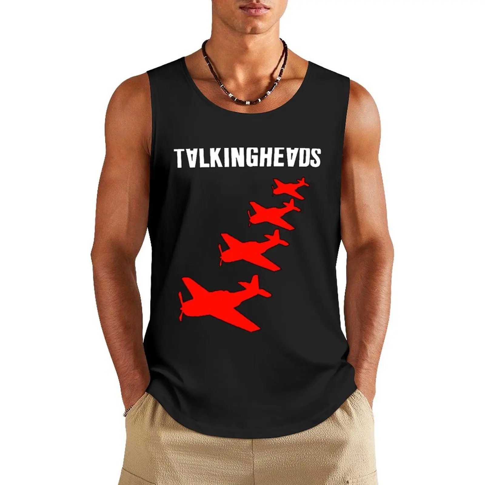 

Brand Talking Heads Planes Logo Tank Top vest men t-shirt for man muscular man Sports clothing