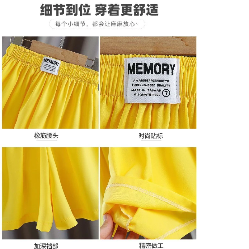 Girls Short Pants Kids Wide Leg Shorts Teenagers Loose Trousers 2024 Summer 4 To 14 Yrs Children\'s Candy Color Clothing Casual