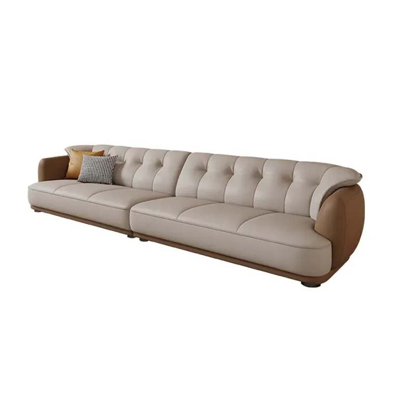 Europejska Sofa do salonu naturalna skórzana modułowa narożna Sofa wygodna Salon Salon Canape De Luxe Moderne wystrój pokoju