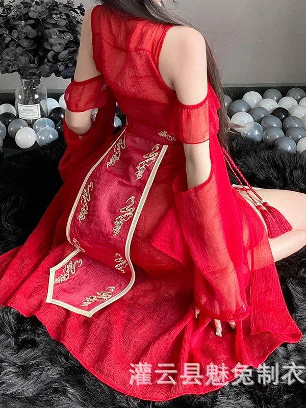 Tentazione Elegante Moda matura Nuova divertente Lingerie da donna Sexy Antica Hanfu Tentazione Cheongsam Uniforme Abito da flirt