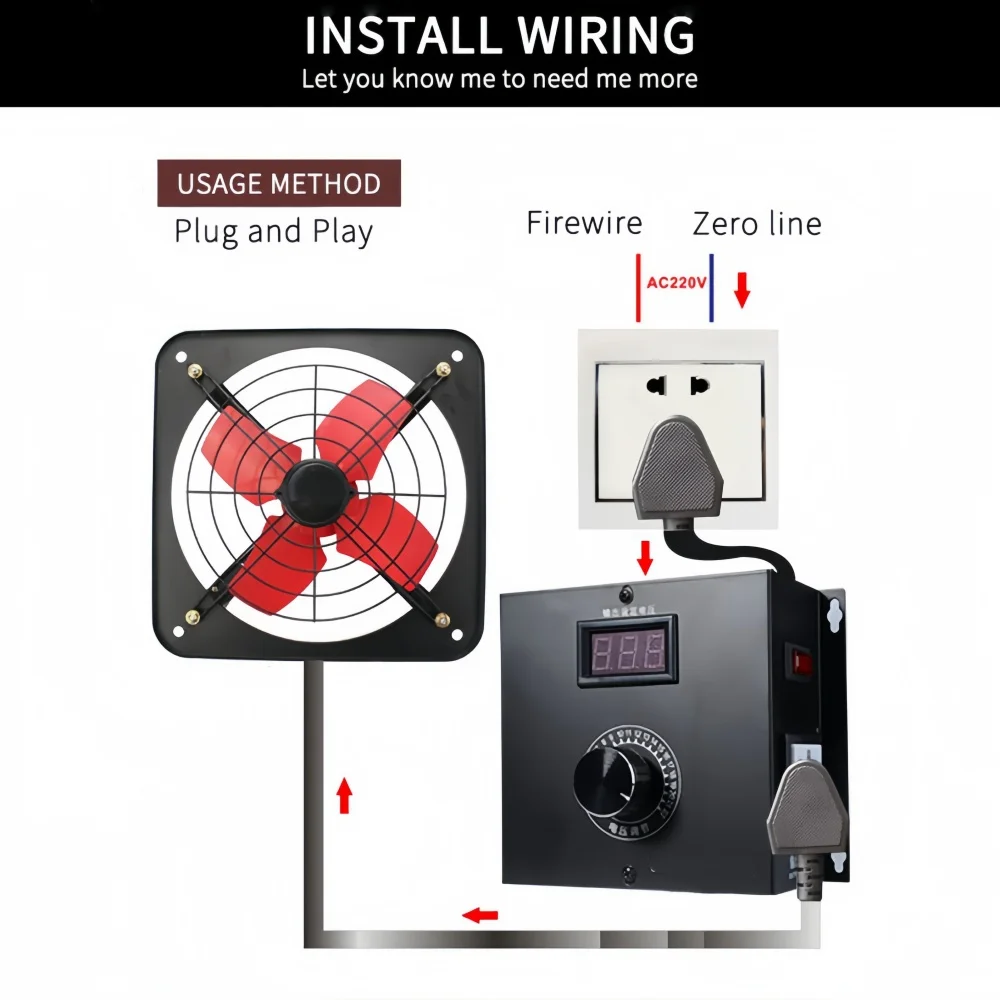 

Регулятор переменного напряжения 10000 Вт, тиристорный диммер переменного тока 220 В переменного тока для регулировки скорости вентилятора, регулятор температуры и напряжения