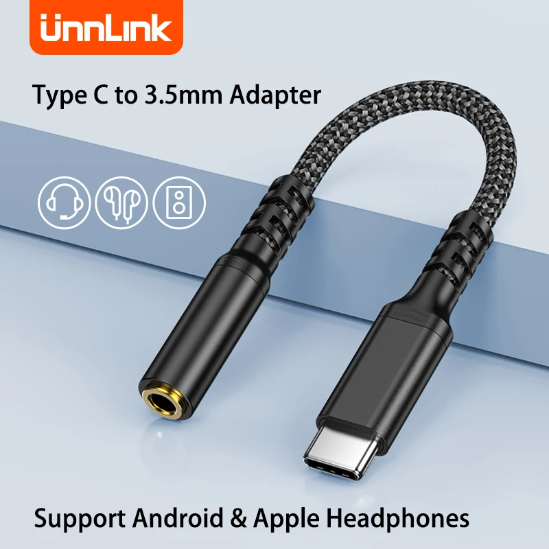 

Unnlink USB Type C to 3.5mm Aux Adapter Earphone USB C Cable Headphones Audio Cable for Huawei Xiaomi