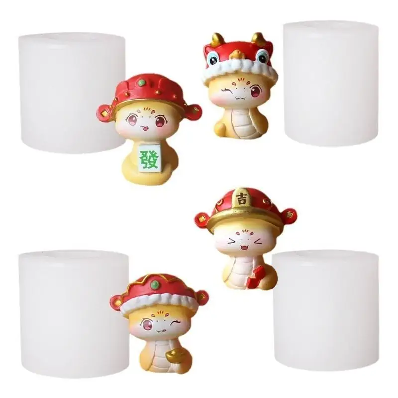 

G6KF Gypsum Table Ornament Mold Snake New Year Silicone Mold Epoxy Resin Molds for making Decoration, Crafts