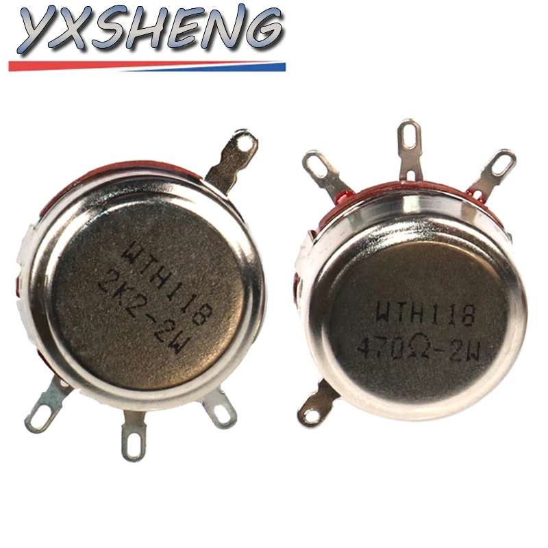 5PCS WTH118 2W 1A Potentiometer Authentic Variable Resistor 1K 2.2K 4.7K 10K 22K 47K 100K 470K 1M Ohm Resistance