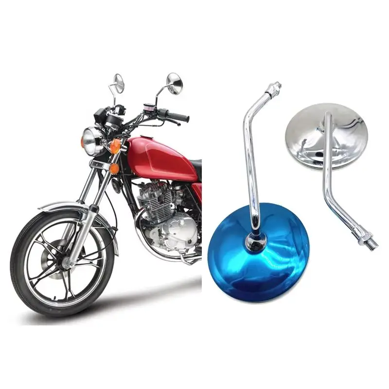 

Motorcycle Rear-view Metal Case Mirrors for Haojue Suzuki Lifan Skygo Haojin Dayang GN125 HJ125 EN150 10mm Silver Side Mirrors