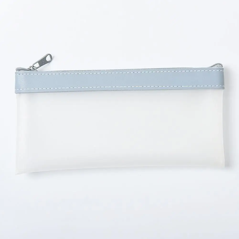 Transparent Pencil Case Set Colorful Pencil Pouch Transparent Frosted Textures Pencil Case Set with Zipper for Pens for School