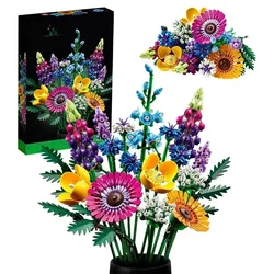 New 10313 Fomantic Flower Bouquet Rose Orchid Building Block Bricks Toy DIY Potted Illustration Holiday For Girlfriend Gifts