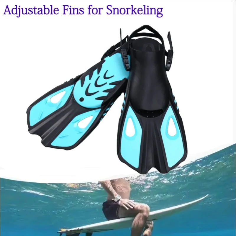 

Snorkel Fins Swim Flippers Short Diving Frog Shoes Duck Webs Adjustable Silicone Travel Size Open Heel Adult Men Women Youth Kid