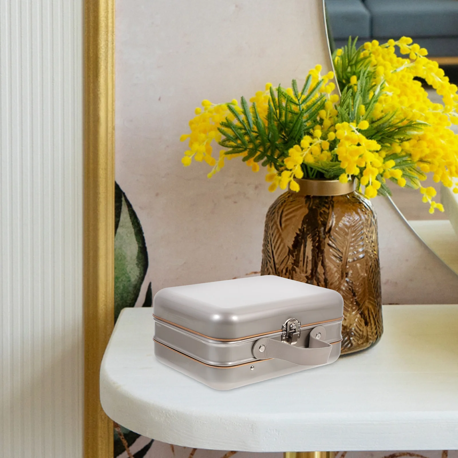 

Portable Tin Box Boxes Jewelry Storage Containers Packing Silver Tinplate Desktop