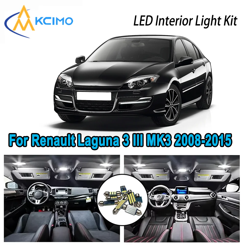 

Высококачественный светодиодный комплект интерьера для Renault Laguna 3 III MK3 2008-2015 2009, без ошибок, купольная карта премиум-класса, автомобильные лампы багажника