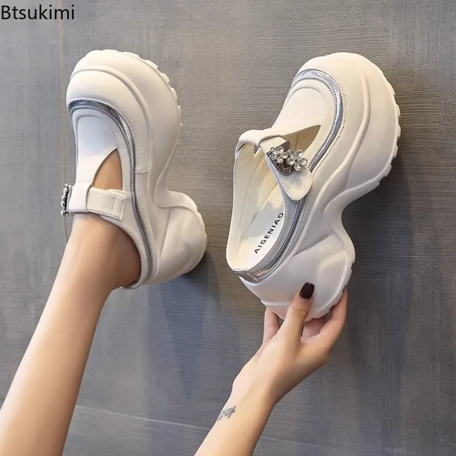 7cm Platform Sneakers for Women Casual Shoes Comfortable Slip-on Chunky Slippers Summer Fashion Sneakers Walking Shoes for Women