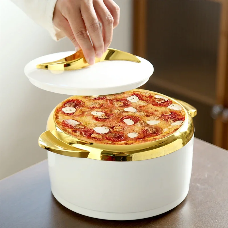 1.5L,2L,2.5L Food Warmer Bowl Stainless Steel Thermal Serving Bowls Keep Food Hot/Cold Insulated Casserole for Roti, Salad, Soup