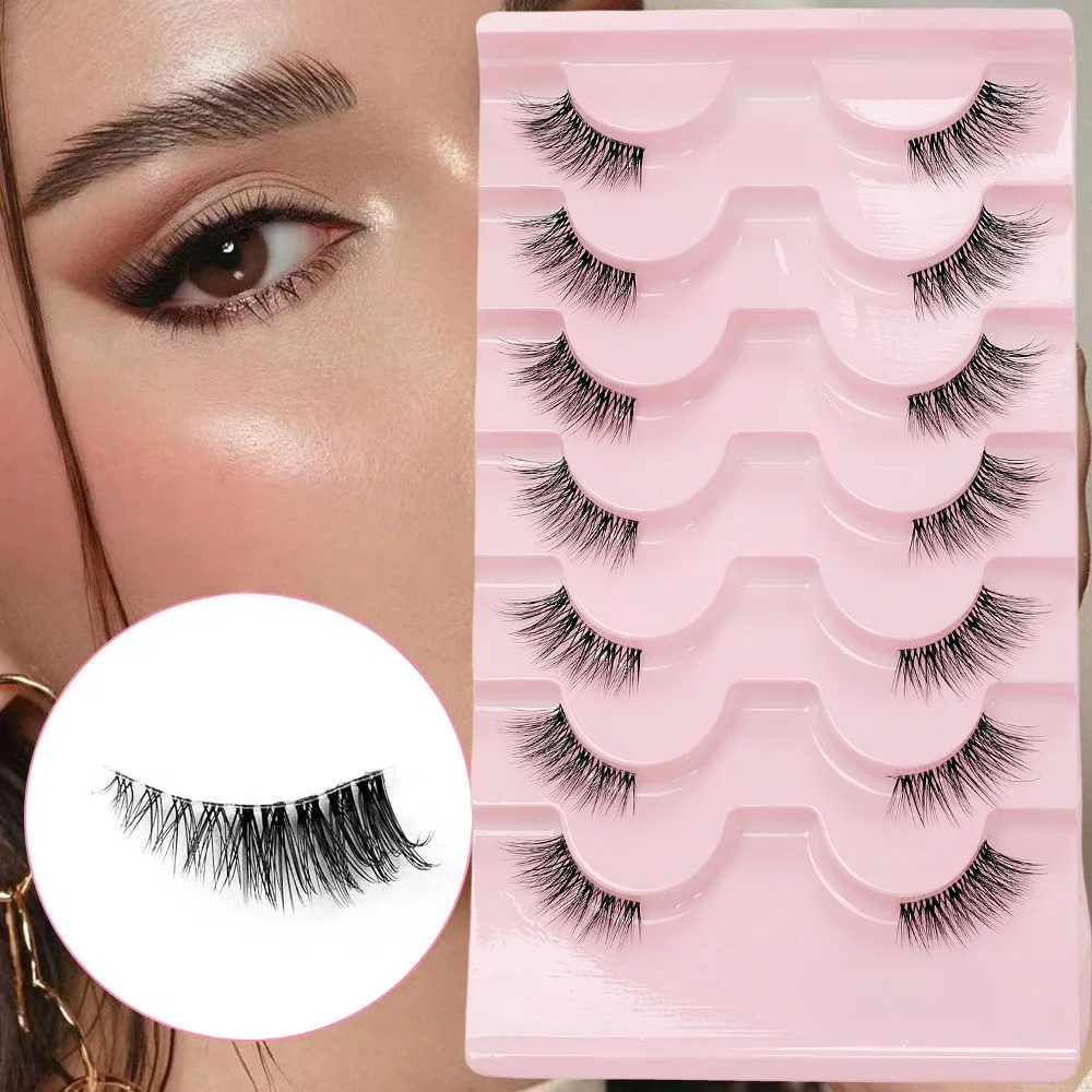 ふわふわつけまつげ 7 組、20mm、厚い密度、軽いまつげ、8D 厚い密度カールつけまつげ