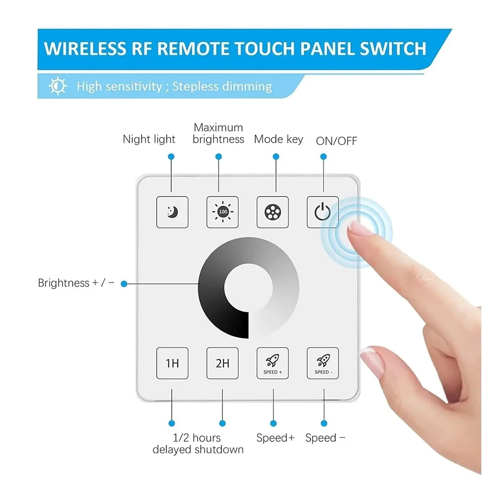 

Светодиодный диммер для гибких светодиодных лент 5В-24В, сенсорный контроллер диммера для светодиодных лент 12В 24В с пультом 433 МГц