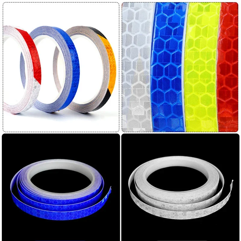 Motorcycle Wheels Reflect Fluorescent MTB Bike Reflective Sticker Strip Tape For Cycling Warning Safety Motorbike  Wheel Decor