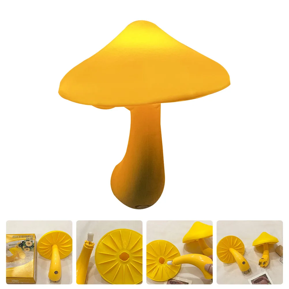 

LED Bedside Creative Mushroom Light Yellow Desktop Bedroom Table Lamps Plastic Night Lamp Desk Lamp Decor Small Night Light