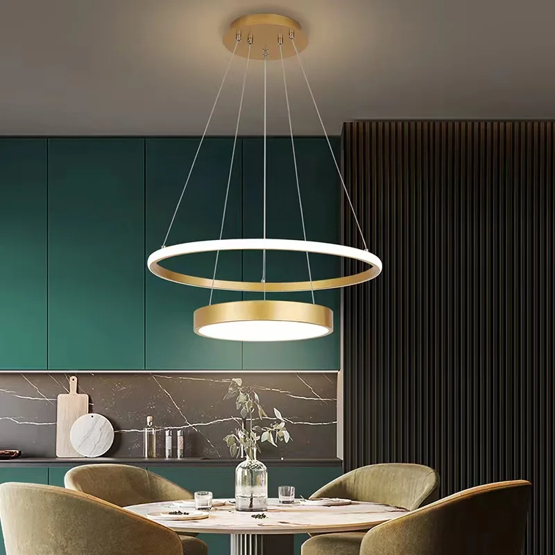 Modern LED Pendant Light, Luminárias, Anel de Suspensão, Cozinha, Jantar, Mesa, Quarto, Escritório, Restaurante, Decoração de Casa