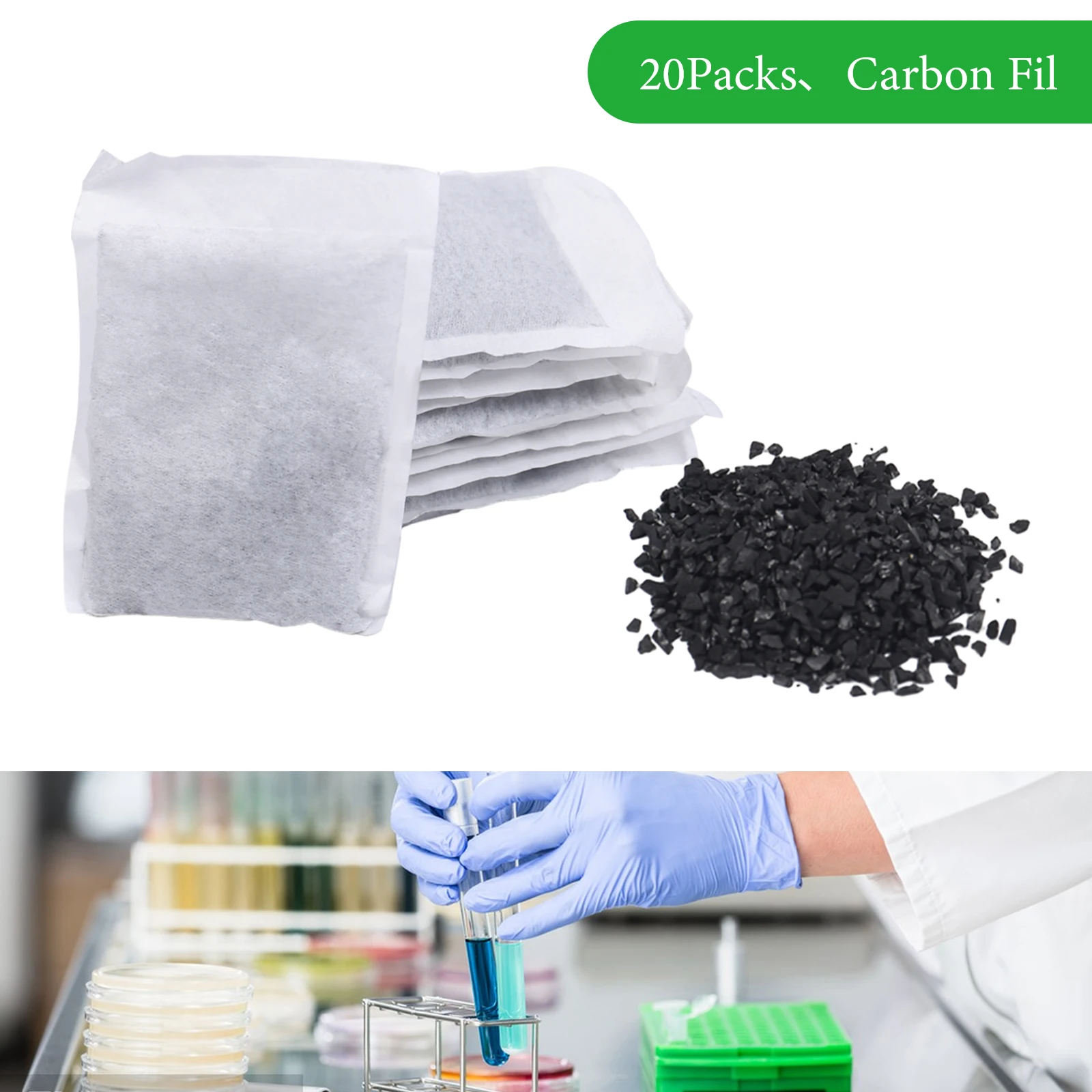 20 Pack Activated Charcoal Carbon Filter Distiller Filters Activated Carbon Filters Bags for Pure Water Distiller