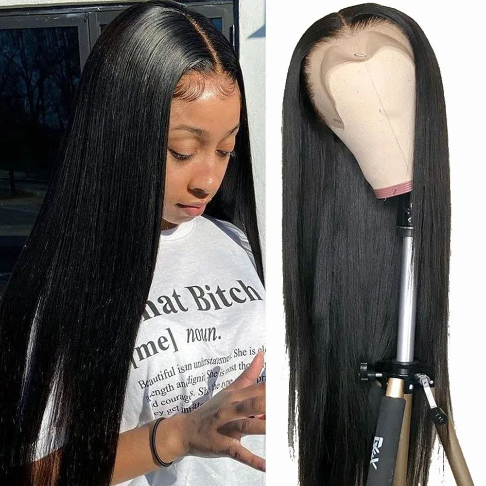 

40 Inch Bone Straight Lace Front Wigs 13x4 13x6 HD Transparent Lace Frontal Wig For Black Women Human Hair Pre Plucked Lace Wigs