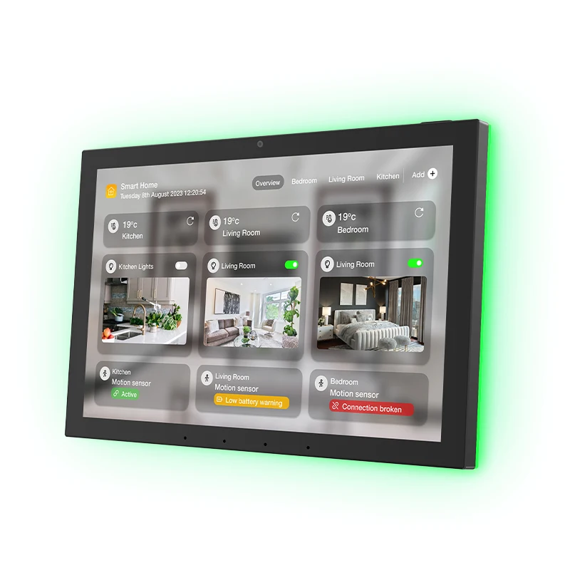 10.1 Inch inwall Smart Home Control Panel Android 13 POE Tablet,Camera ,LED Lights,Zigbee/Matter protocal, Relay, RS232, RS485