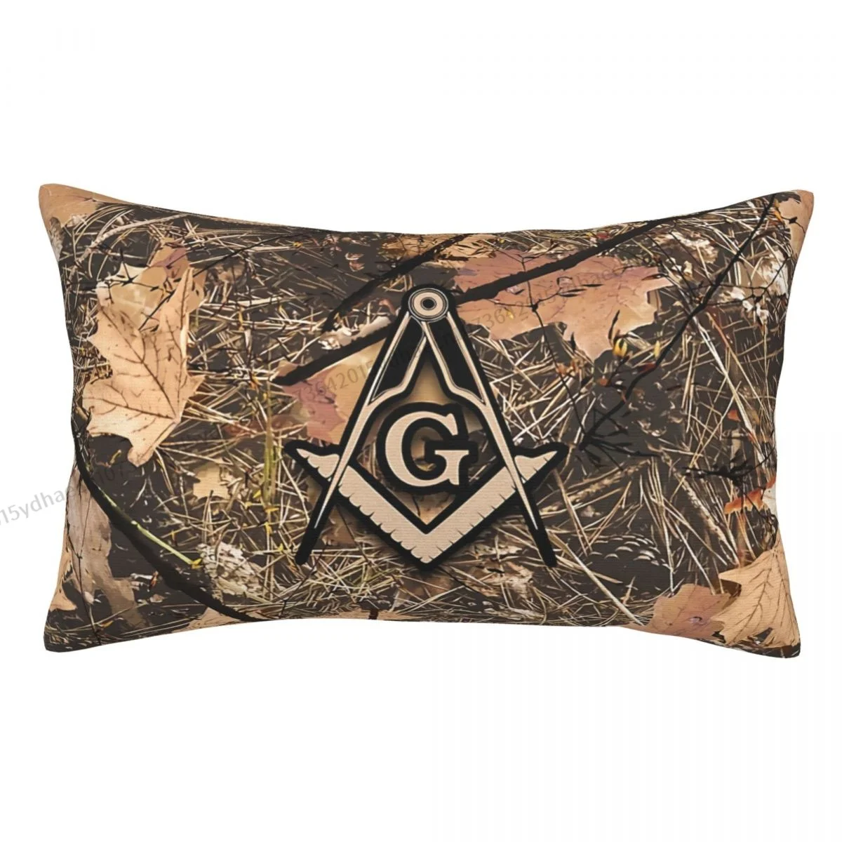 Hunting Camouflage Square Hug Pillowcase Freemason Compass Masonic Backpack Cojines Printed Office Pillow Covers Decorative