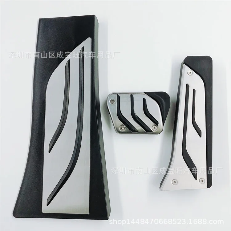 

FOR 08-18 BMW X5 X6 Accelerator pedal interior decorationAnti slip metal brake rest pedal automatic 3pcs aluminum alloy