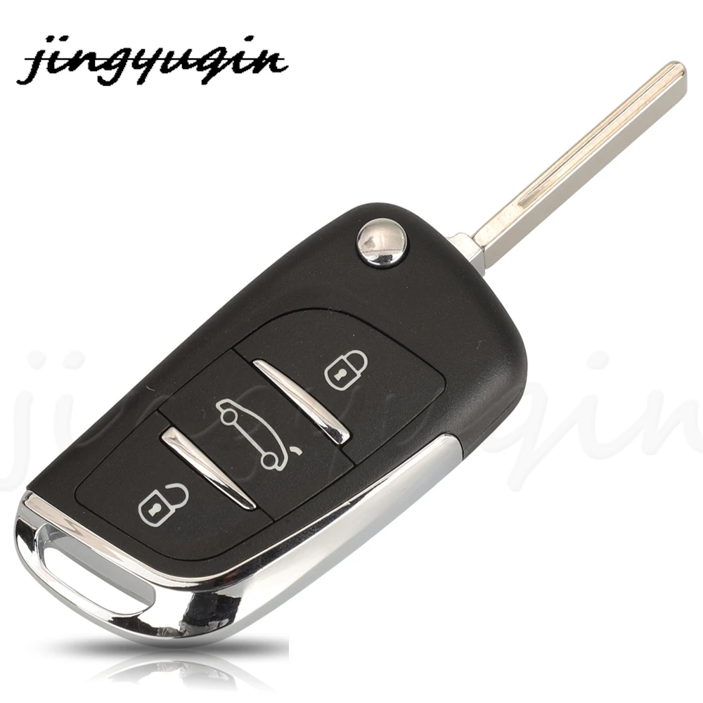 jingyuqin 3BTN Fold Remote Car Key Fob 433MHZ ID46 For Citroen С2 C4 С3 С5 C6 DS4 DS3 DS5 C-Elysee Peugeot 307 6490KF 5FA010354