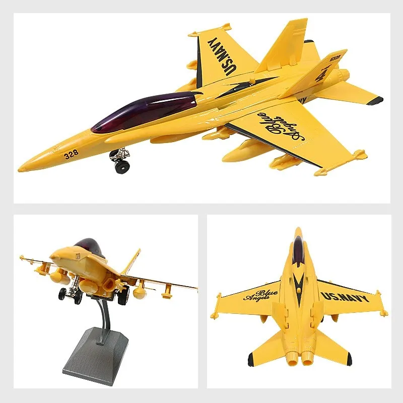 9 inch F-18 Hornet Fighter Model Pull Back Sound and Light Toy Bomber Airplane Hobby Boxed Collected Gift By Aviation