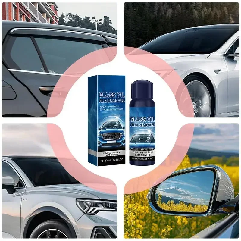 Car Glass Oil Film Cleaner Multifunctional Car Window Cleaner 100ml Glass Cleaner Car Care Tool for Auto Window Cleaning