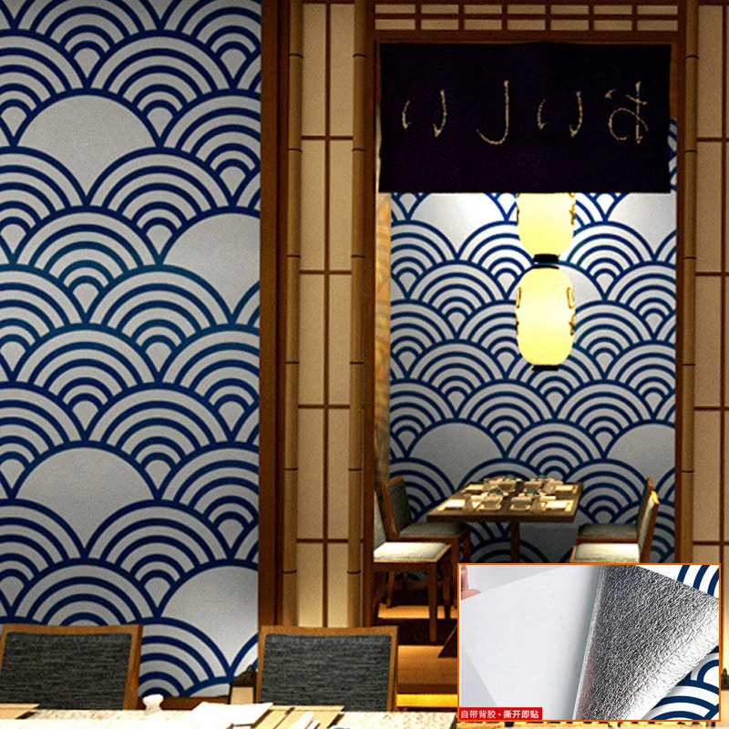 

Self-Adhesive Japanese Wallpaper For Walls In Roll Decoration Bedroom Living Room Wall Home Decor Sushi Restaurant Mural Sticker