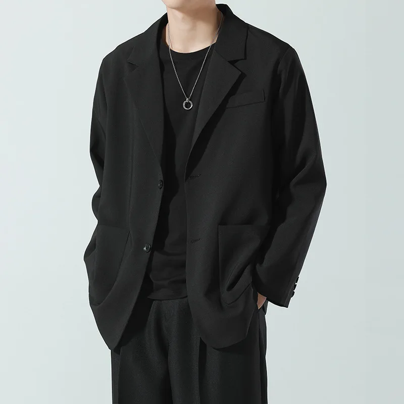 Autumn Winter New Fashion Men's Solid Color Trendy Casual Business Simple Basic Long Sleeve Suit Coats Male Blazers Clothes Tops