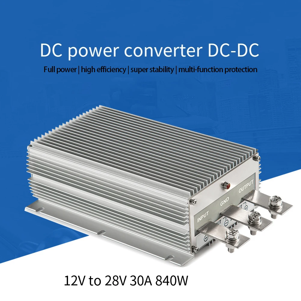 840W 12V To 28V DC Step Up Converter 30A IP68 Waterproof Power Supply Regulator For Car Truck Marine Vehicle Electrical System