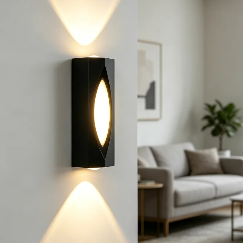 Modern LED Wall Lamp 9W Up Down Light Black Aluminum Outdoor Indoor Waterproof Sconce for Garden Patio Bedroom Corridor