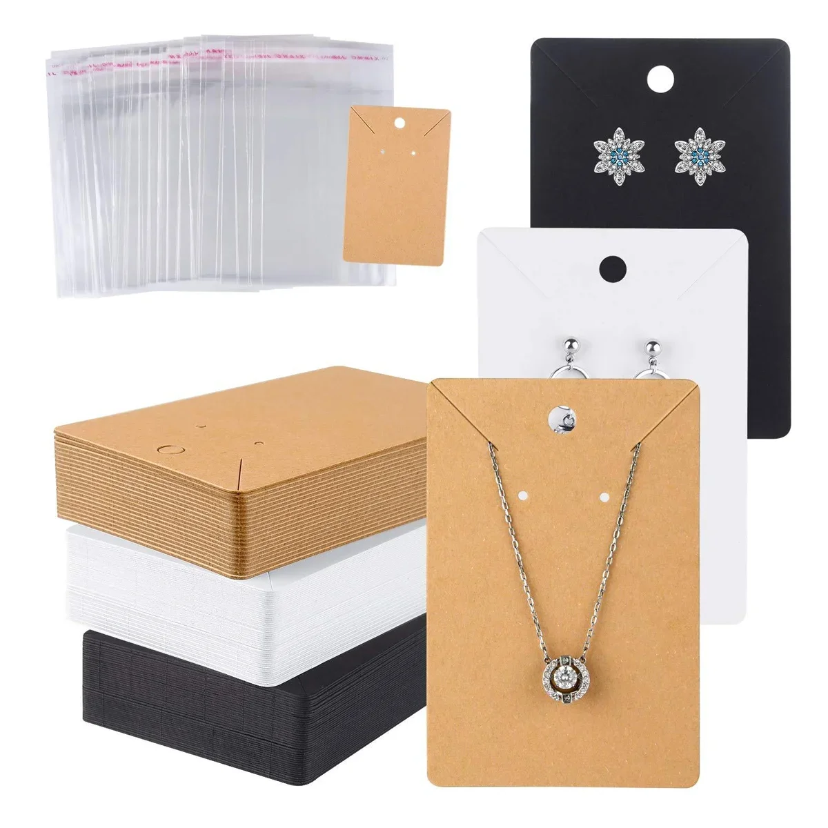 

100pcs Card 6x9cm Earrings Necklaces Display Cards for Jewelry Boxed and Packaging Cardboard Hang Tag Card Ear Studs Paper