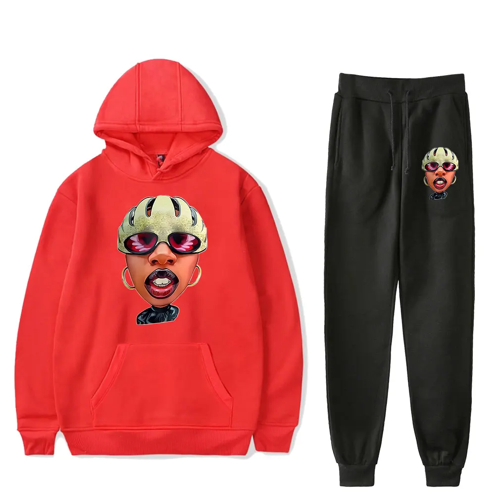 Missy Elliott merch rapper tour  hoodies suits pocket drawstring hoodies sweatshirt Strap sports pants