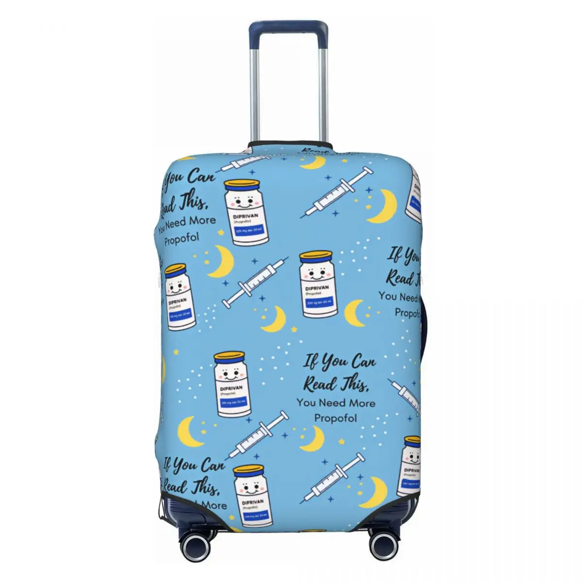 Funny Anesthesiologist Nurse Cartoon Luggage Cover Elastic Travel Suitcase Protective Covers Suit For 18-32 inch