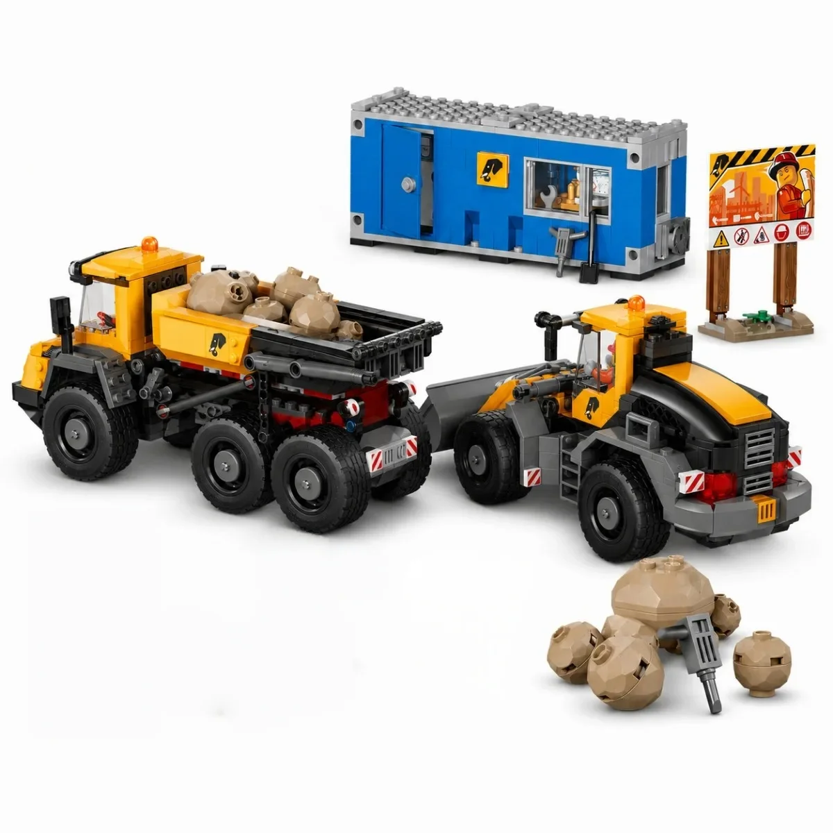 New In Stock 1132PCS Yellow Loading Truck And Tipper Truck Building Blocks Assembly Brick Vehicle Model Toy Birthday Gift - view 6