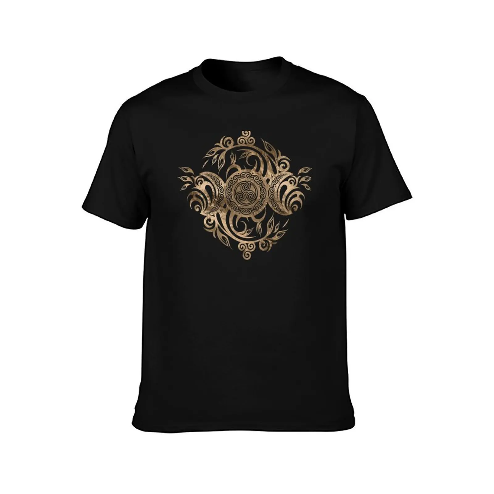 Triple Moon Ornament with Triskelion T-Shirt Industrial Work Tee Shirt T-Shirt