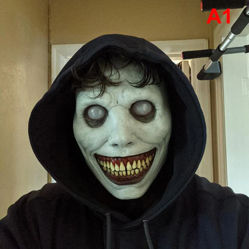 Máscara espeluznante de Halloween, máscaras faciales de terror de demonios sonrientes, accesorios de Cosplay malvados, sombreros, vestir, accesorios de ropa de fiesta, regalos