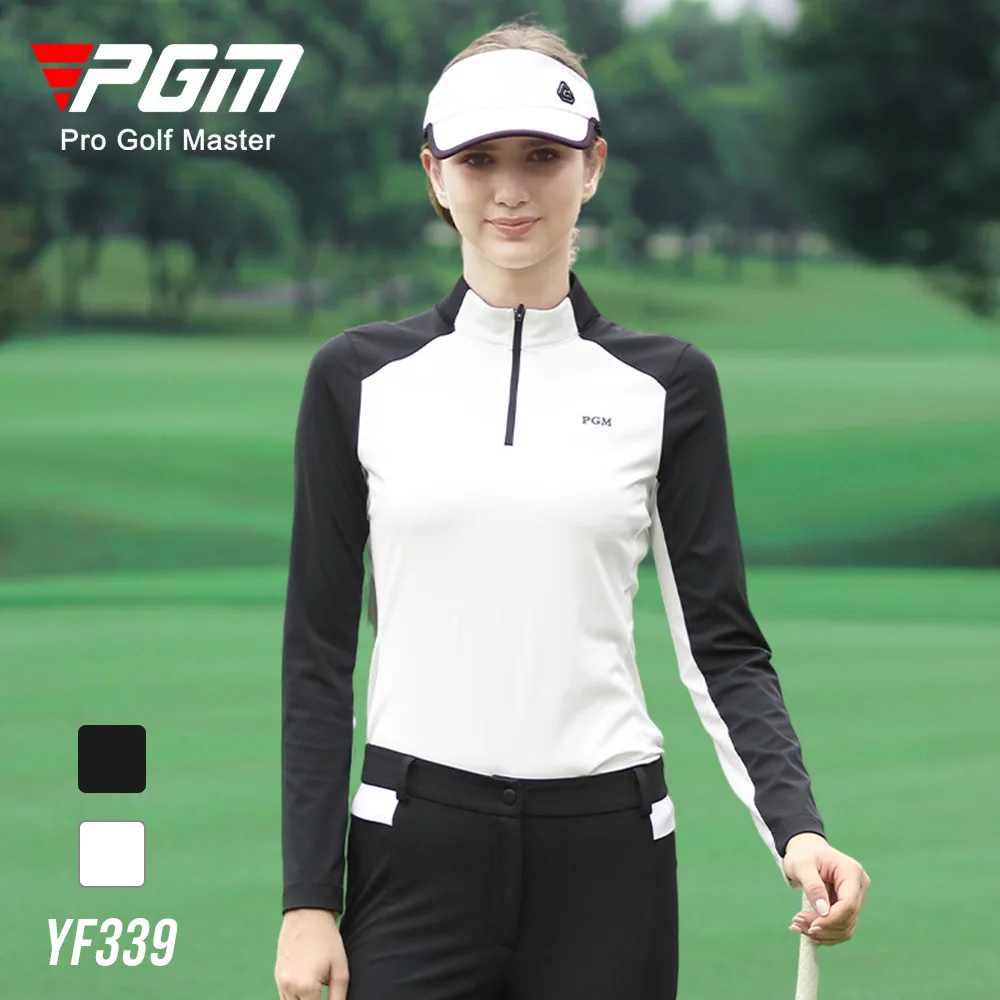 

PGM Golf Apparel Women's Long Sleeve T-Shirt Women High Elastic Warm Tops Spring Autumn Sports Casual Polo Shirt YF339