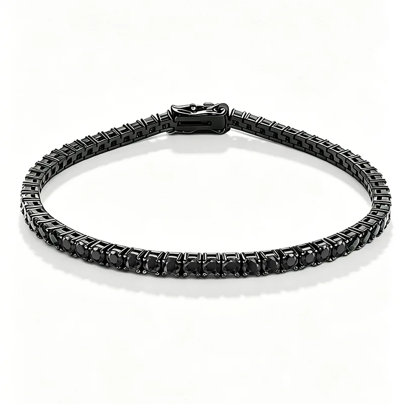 

Apexelle Brand Fashion Jewelry Copper Bracelet For Unisex Black Zircon Tennis Bracelet Trendy Design Versatile Fine Jewelry
