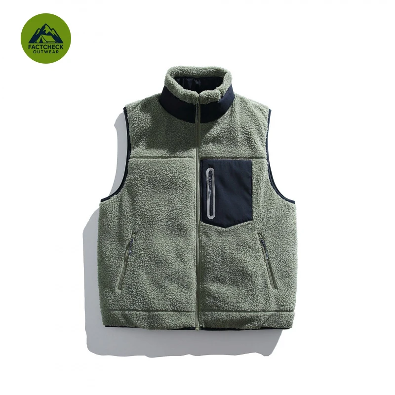 

FACTCHECK EU US Size High Quality Trendy Outdoor Reversible Warm Lamb Fleece Down Vest Men Women Waterproof Thick Tooling Top